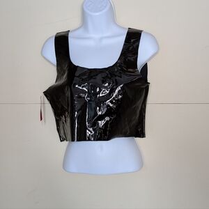 NWT Commando Faux Patent Leather Crop Top